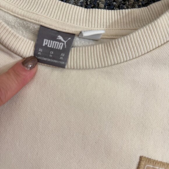 PUMA Women's Cream Color Crewneck Sweatshirt - Picture 2 of 3